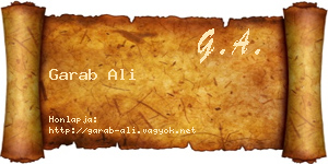 Garab Ali névjegykártya
